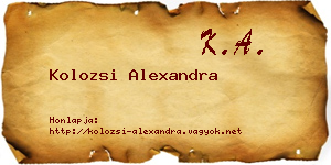 Kolozsi Alexandra névjegykártya