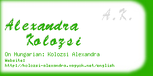 alexandra kolozsi business card